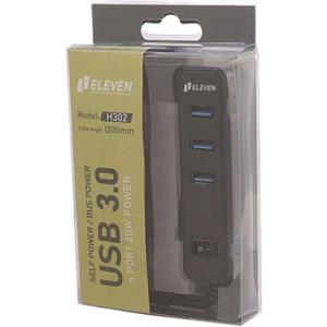 هاب USB3 الون 4 پورت مدل H302 ا ELEVEN H302 USB3.0 4PORT HUB کد 6788 