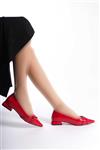 کفش عروسکی پاشنه بلند ورنی قرمز کلاسیک زنانه برند MANOLYA SHOES کد 1709191089