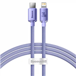 کابل تبدیل تایپ سی به لایتنینگ بیسوس Baseus Crystal Shine Series Fast Charging Data Cable Type-C to iP 20W 1/2m Purple