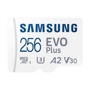 کارت حافظه microSDXC سامسونگ مدل Evo Plus A2 V10 کلاس 10 استاندارد UHS-I U3 سرعت 130MBps به همراه آداپتور SD ظرفیت 256 گیگابایت