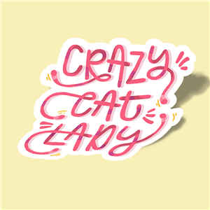 استیکر crazy cat