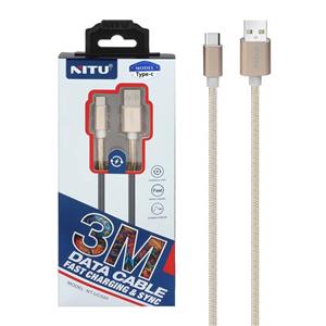 کابل شارژ 3 متری فست نیتو تایپ سی مدل UC040