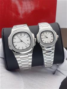 ست ساعت مردانه و زنانه پتک فیلیپ ناتیلوس موتور ژاپن کیفیت عالی رنگ ثابت  کد 2115381