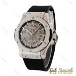 ساعت هابلوت مردانه نقره ای صفحه اسکلتون Hublot-5214-G