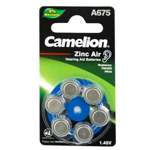 باتری سمعکی Camelion Zinc Air A675 بسته ۶ عددی