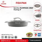 تابه ماهی دیواره بلند گرانیتی لایف اسمایل مدل FLCMF142D_GREY