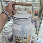 سطل شیر  روحی فانتزی 6 لیتری - بانکه - ظرف روغن یکتا هوم رنگ کوره و دسته چوبی