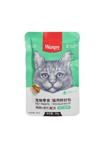 پوچ گربه ونپی با طعم مرغ و میگو وزن 80 گرم ا Wanpy Chicken & Shrimp