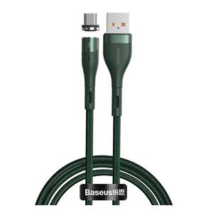 کابل شارژ مگنتی USB به microUSB باسئوس Baseus Zinc Magnetic Safe Fast Charging Data Cable USB to Micro 2/1A 1m Green 