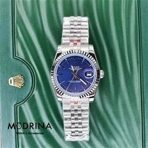 ساعت زنانه رولکس دیت جاست سیلور صفحه سورمه ای ایندکس خط 2