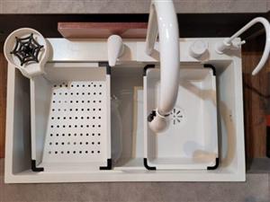 سینک ظرفشویی آبشاری استیل سفید گرید A پوست ماری HUADIO