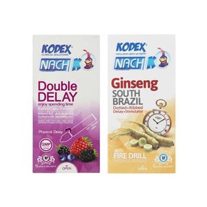 کاندوم ناچ کدکس مدل Ginseng بسته 12 عددی به همراه Double Delay 10 