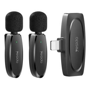 میکروفون یقه‌ای بی سیم یسیدو مدل Yesido KR14 دوکاربره لایتنینگ