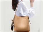 کیف دوشی زنانه چرم با ظرفیت بزرگ و طراحی ساده New Women's Leather Bucket Bag Large Capacity 5345