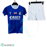 پیراهن شورت بچگانه اول استقلال با چاپ نام شماره ی یامگا Esteghlal 2023-24 Home Soccer Jersey Kids Shirt Short