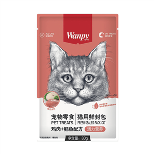 پوچ گربه ونپی طعم مرغ و ماهی کاد وزن 80 گرم