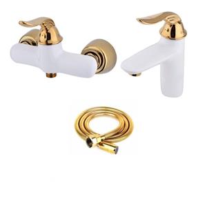 شیرآلات کسری مدل رایان مجموعه 3 عددی سفید طلایی