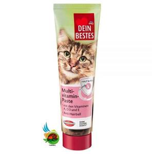 خمیر مالت و مولتی ویتامین گربه دین بستس Dein bestes multi-vitamin paste anti-hairball وزن ۱۰۰ گرم