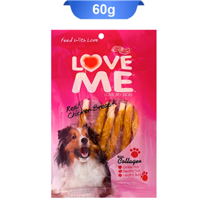 تشویقی سگ لاومی مدل دورپیچ مرغ (Love Me) وزن 60 گرم کد 104063 