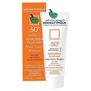 ضدآفتاب بی رنگ پوست چرب درماتیپیک Spf 50 Dermatypique Sunscreen Fluid Mat 