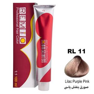 رنگ مو رمیو شماره RL11 حجم 100 میلی لیتر رنگ صورتی بنفش یاسی
