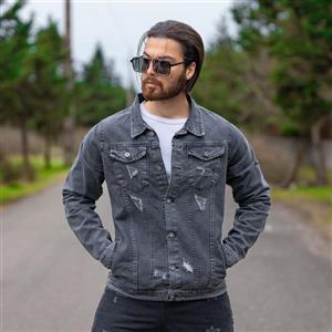 کت جین مردانه ذغالی کد 20065