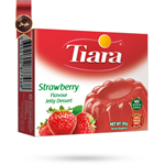 پودر ژله تیارا tiara طعم توت فرنگی strawberry وزن 85 گرم بسته 12 عددی