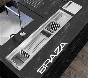 ابچکان (جاظرفی) توکار پشت سینک استیل مات برازا (5 سایز)