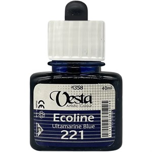 رنگ اکولین رنگ Ultramarine blue شماره 221 حجم 40 ml برند وستا Vesta