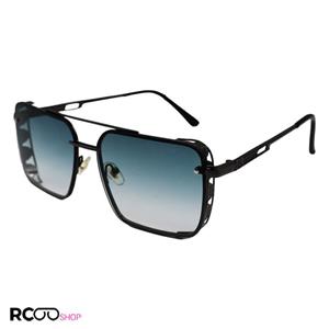 عینک آفتابی میباخ مستطیلی شکل با فریم رنگ نوک مدادی و لنز آبی سایه روشن مدل 5202