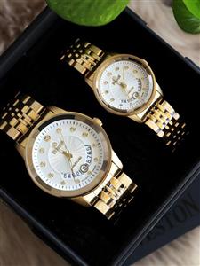 ست ساعت زنانه و مردانه سویستون ضدآب تقویم دار رنگ ثابت موتور ژاپن کیفیت عالی کد 2115388