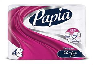 دستمال توالت پاپیا مدل B side بسته 24 عددی Papia B side Toilet Paper 24pcs