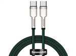 کابل تبدیل Type C به USB-C باسئوس Baseus Cafule Series Metal Data Cable Type-C to Type-C 100W 1m Green