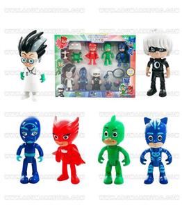 پک 6تایی فیگور های مفصلی شب نقاب ها PJMASKS بهمراه تجهیزات