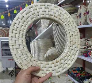 قاب حصیری دایره بافت اجری