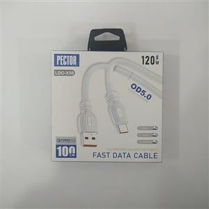 کابل دوسر تایپ سی برند pectorمدل ldo-x50فست یک متری