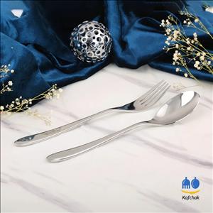 سرویس قاشق چنگال لوکا – مدل دونا پهن – استیل براق