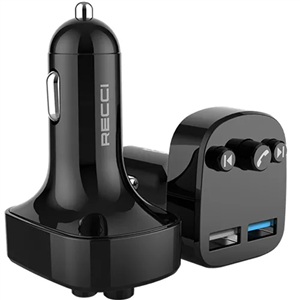 شارژر فندکی و گیرنده بلوتوث رسی مدل Car Bluetooth Player & Charger Recci RCC-N02