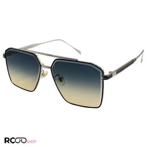 عینک آفتابی میباخ با فریم نقره ای، شکل چند ضلعی و لنز دو رنگ هایلایت (آبی به قهوه ای) مدل 22402