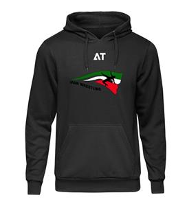 هودی مشکی دورس داخل کرک طرح کشتی مردانه کد HB107