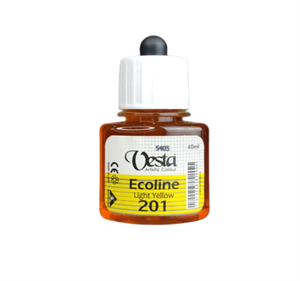 رنگ اکولین رنگ Light yellow کد 201 حجم 40 ml برند وستا Vesta