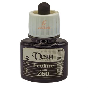 رنگ اکولین رنگ Black کد 260 حجم 40 ml برند وستا Vesta