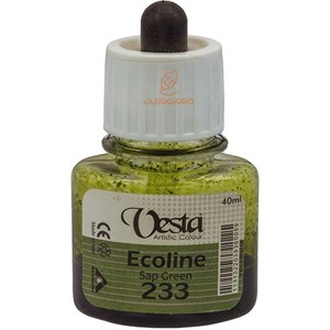 رنگ اکولین رنگ Sap green کد 233 حجم 40 ml برند وستا Vesta