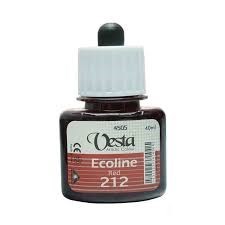 رنگ اکولین رنگ Red کد 212 حجم 40 ml برند وستا Vesta
