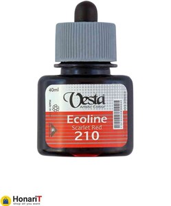 رنگ اکولین رنگ Scarlet red کد 210 حجم 40 ml برند وستا Vesta