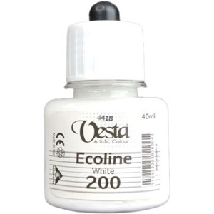 رنگ اکولین رنگ White کد 200 حجم 40 ml برند وستا Vesta