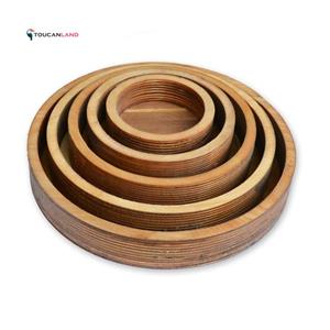 سینی گرد 5 تیکه چوبی پلی وود