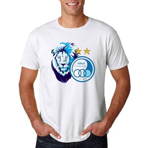 تیشرت سفید هواداری تیم استقلال طرح تاج مردانه کد PT202