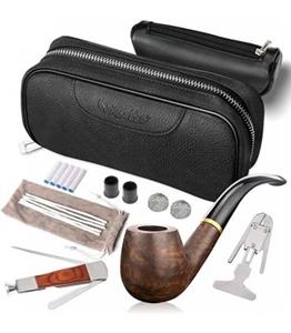 ست پیپ اسکات چوب گلابی به همراه کیف چرمی و کلیه لوازم جانبی Scotte Pipe