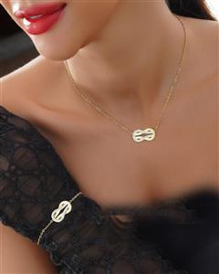 نیم ست گردنبند و دستبند فرد استیل